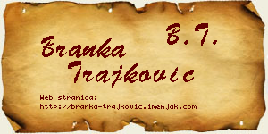 Branka Trajković vizit kartica